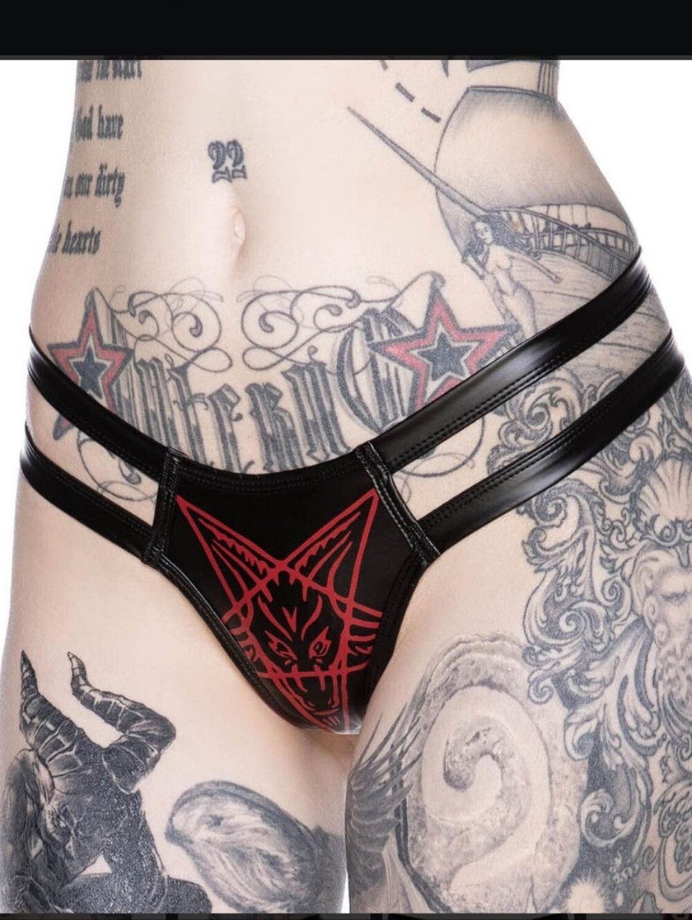 Killstar 'Raise Hell' Black & Red Strappy Panty